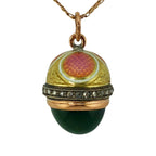 Imperial Russian 56K Gold Enamel and Diamond Pendant