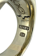 19K White Gold Russian Hockey Championship 1.85ct Diamond Ring Signed Makarov
