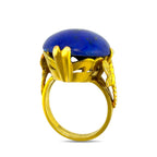 14K Yellow Gold Lapis Lazuli Oval Ring Lapis lazuli