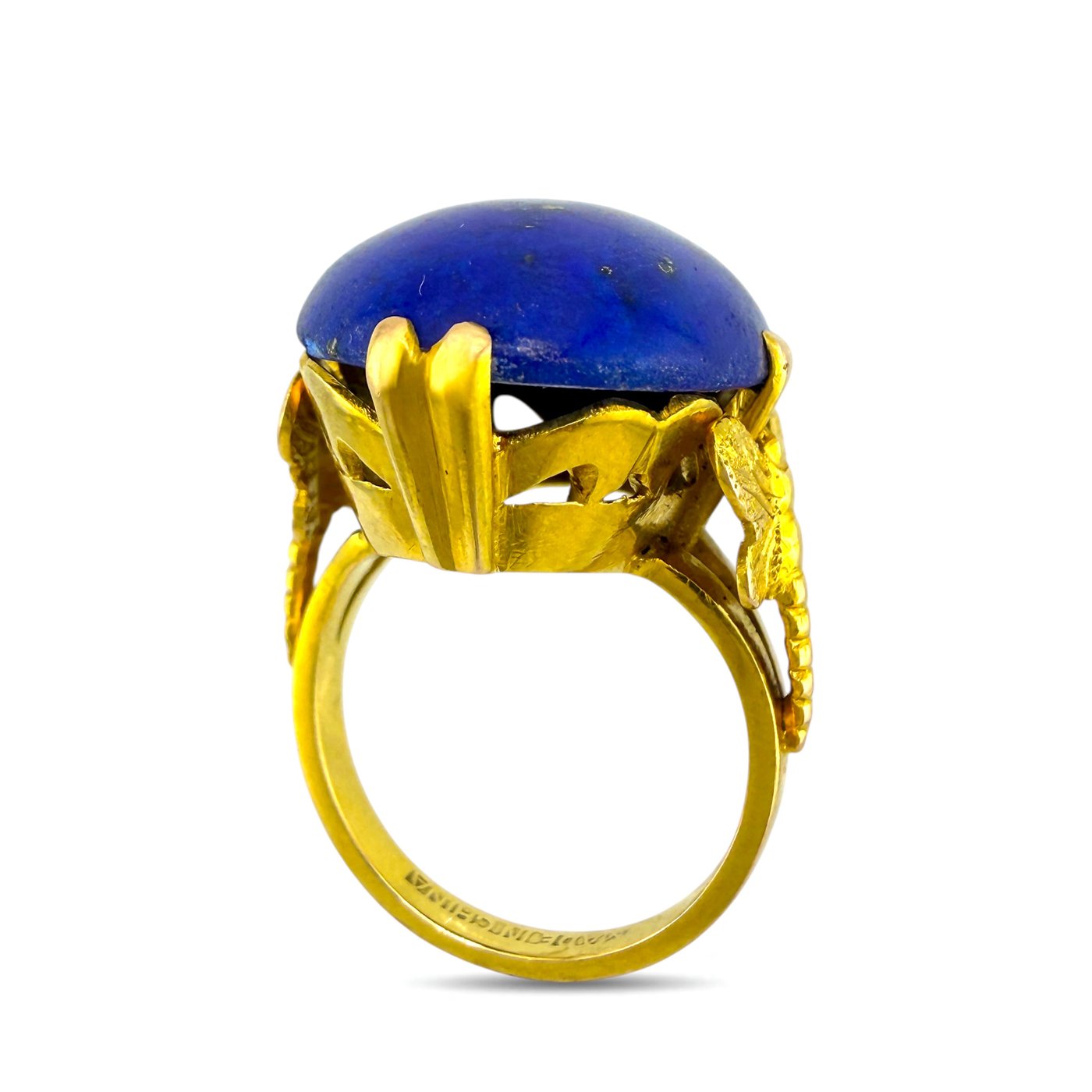 14K Yellow Gold Lapis Lazuli Oval Ring Lapis lazuli