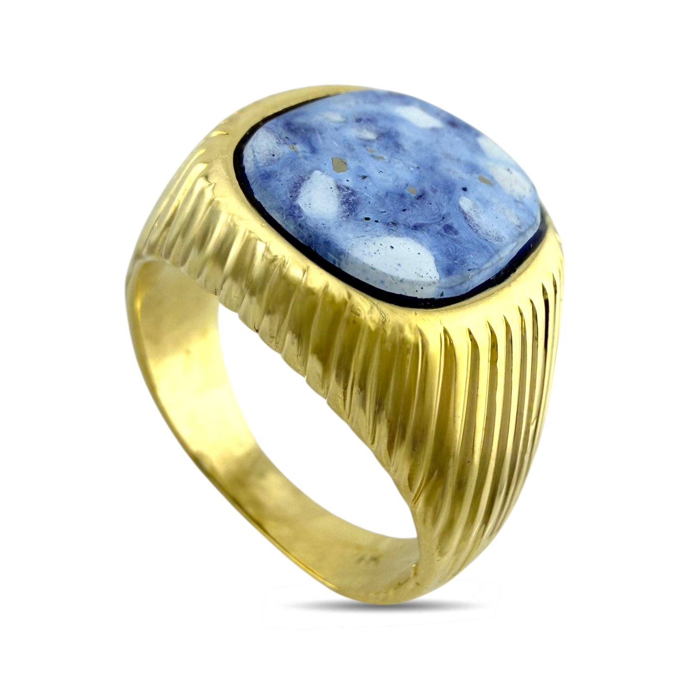 Vintage 14K Yellow Gold Lapis Lazuli Ring