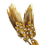 18K Yellow Gold Tiffany and Co. Wheat Motif 0.5ct Diamond Brooch