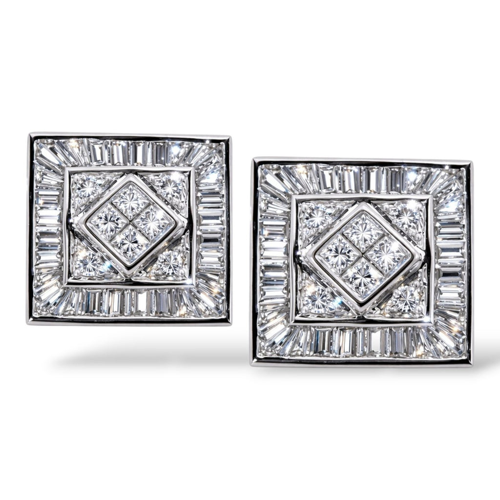 14K White Gold Diamond Earrings
