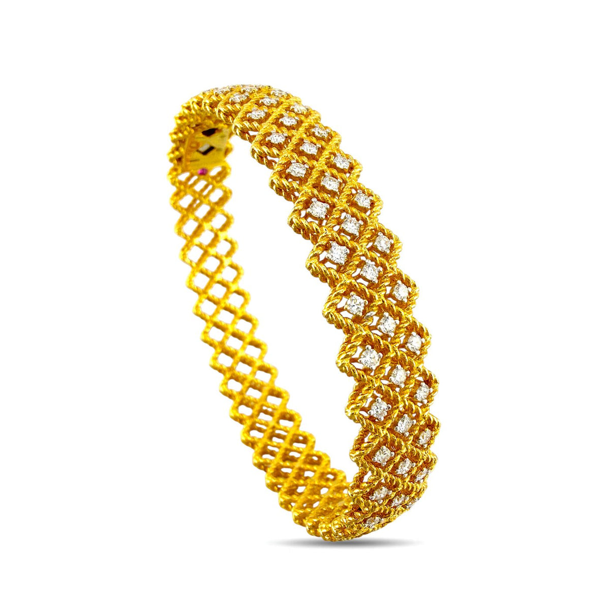 Roberto Coin 18k yellow gold diamond woven openwork bracelet