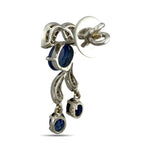 14K White Gold 9.20ct Sapphire and 1.90ct Diamond Necklace and Earring Set