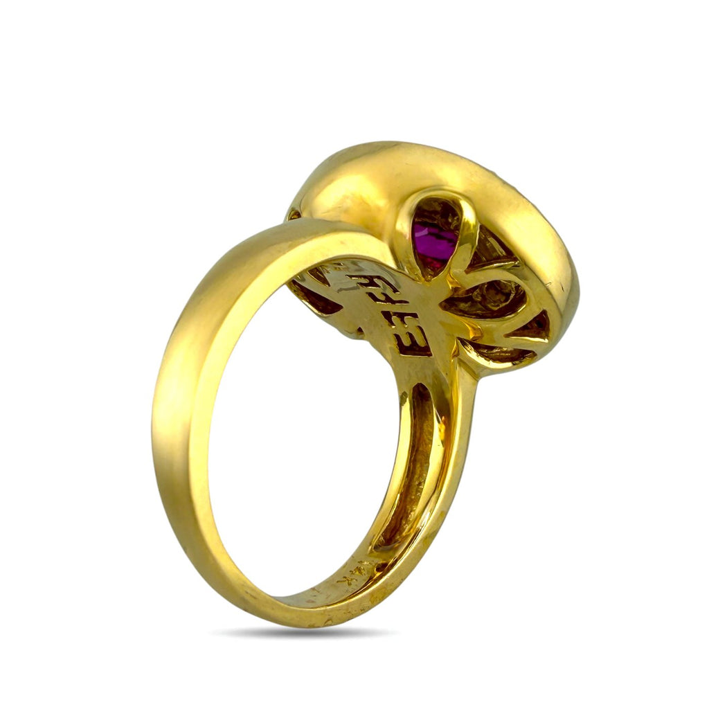 Hammerman Brothers 14K Yellow Gold 0.90ct Ruby & 1.00ct Diamond Ring