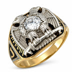 Royal Secret Masonic Ring With a Double Headed Eagle 7th and 32nd Degree