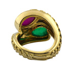 Valentin Magro 18K Gold Ring with 4.5ct Ruby and 4.0ct Emerald
