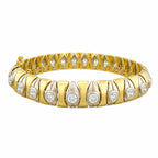 14K Yellow and White Gold 3.50ct Diamond Flexible Link Bracelet