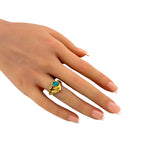 Vintage 14K Yellow Gold Dolphin Motif 0.4ct Opal Ring