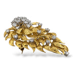 14K Yellow Gold 1.62ct Diamond Sculptural Cluster Brooch