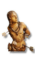 San Sebastian French Renaissance Carved Wood Sculpture, 16th/17th century