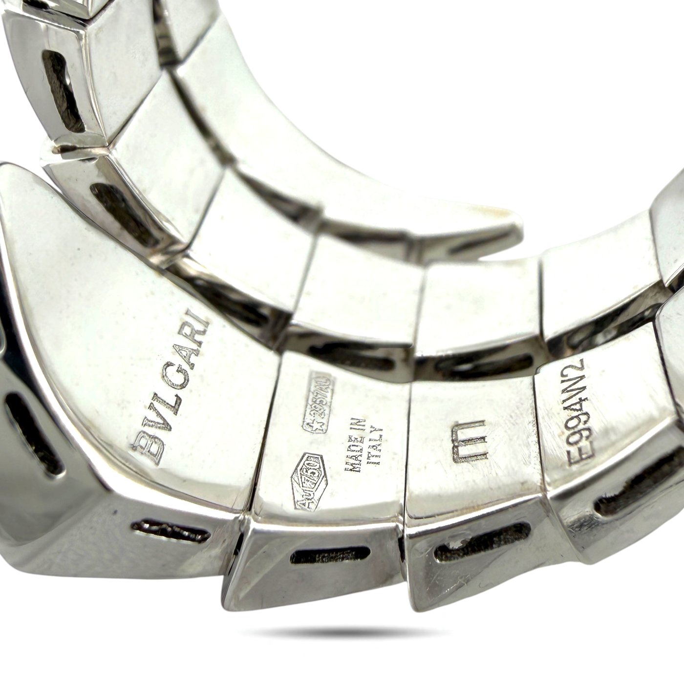 18K Bvlgari Serpenti Viper 18K White Gold 2.77ct Diamond Ring