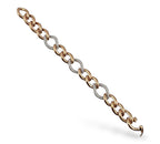18K Yellow Gold, Rose Gold and 1.5ct Diamond Link Bracelet