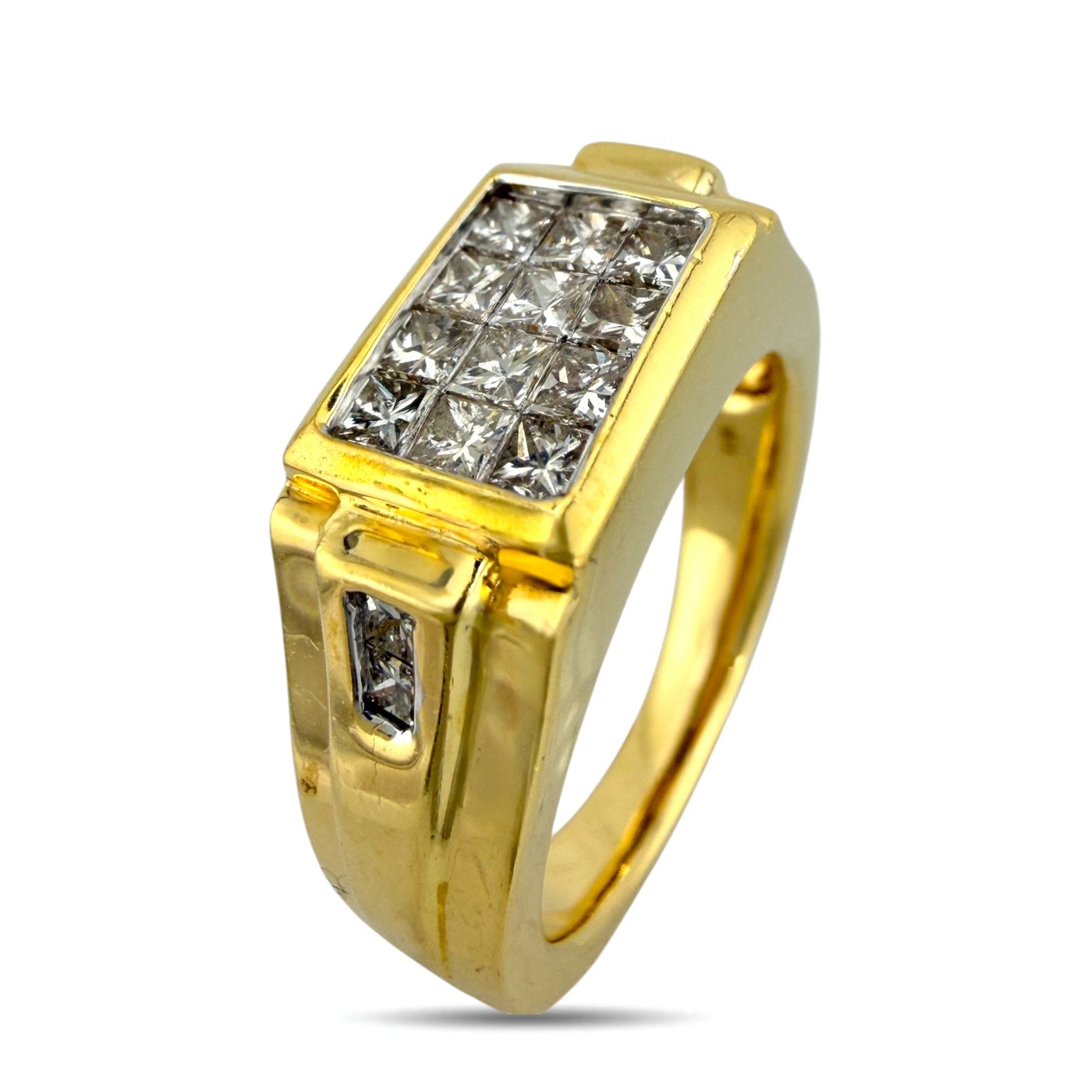 18K Yellow Gold 0.80ct Diamond Large Ring