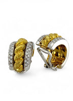 18K Yellow and White Gold 0.7ct Diamond Earrings