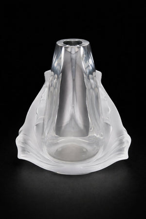 Lalique Garance Abstract Aquatic Vase in Polished and Frosted Crystal France