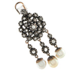 Antique Victorian Rose Gold and 3ct Diamond Earrings