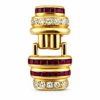 18K Yellow Gold Ruby and Diamond Clip-On Earrings