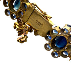 14K Yellow Gold 9.5ct Sapphire Floral Motif Bracelet