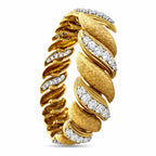 14K Rose Gold 6ct Diamond Textured Link Bracelet