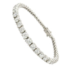 Certified 14K White Gold 12.3ct Diamond Tennis Bracelet
