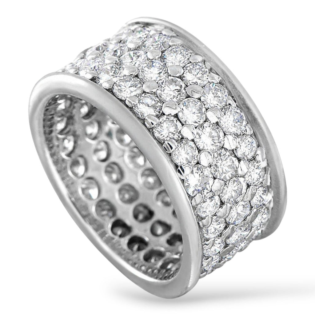 14K White Gold 5.0ct Diamond Wide Eternity Band Ring