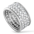 14K White Gold 5.0ct Diamond Wide Eternity Band Ring