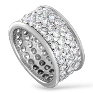 14K White Gold 5.0ct Diamond Wide Eternity Band Ring