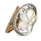 18K Rose and White Gold 0.63ct Diamond and Mother-of-Pearl Ring
