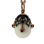 Pendant K. Faberge Imperial Russian 56k (14k) Gold & Diamond Egg Pendant Circa 1890