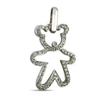 18K White Gold and 1.0ct Diamond Teddy Bear Silhouette Brooch