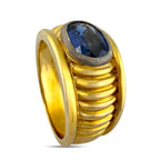 18K Yellow Gold Blue 1.50ct Sapphire Ring, Yellow gold -  1.50ct. tw. Sapphire