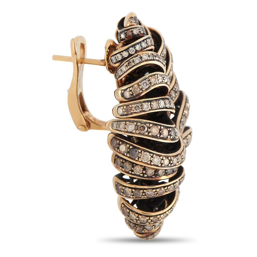de Grisogono 18K Rose Gold 7.42 ct Diamond Earrings