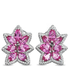 de Grisogono18K White Gold 1.94 ct Diamond and Pink Sapphire Earrings – Bold, vibrant, and dynamic in design, these De Grisog