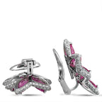 de Grisogono 18K White Gold 1.94 ct Diamond and Pink Sapphire Earrings