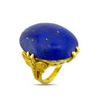 14K Yellow Gold Lapis Lazuli Oval Ring Lapis lazuli