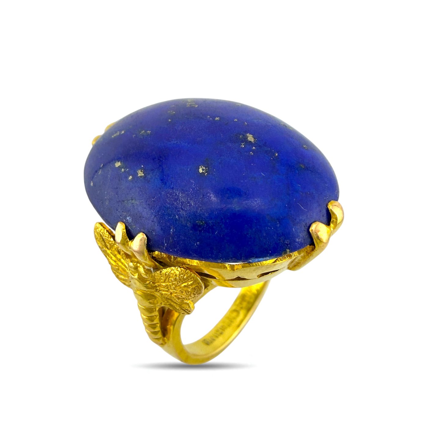 14K Yellow Gold Lapis Lazuli Oval Ring Lapis lazuli