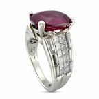 Platinum 3.5ct Ruby and 1.1ct Diamond Ring