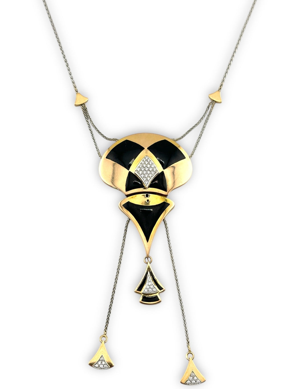 Cesare De Vecchi Italy 18K Gold and Diamond Necklace