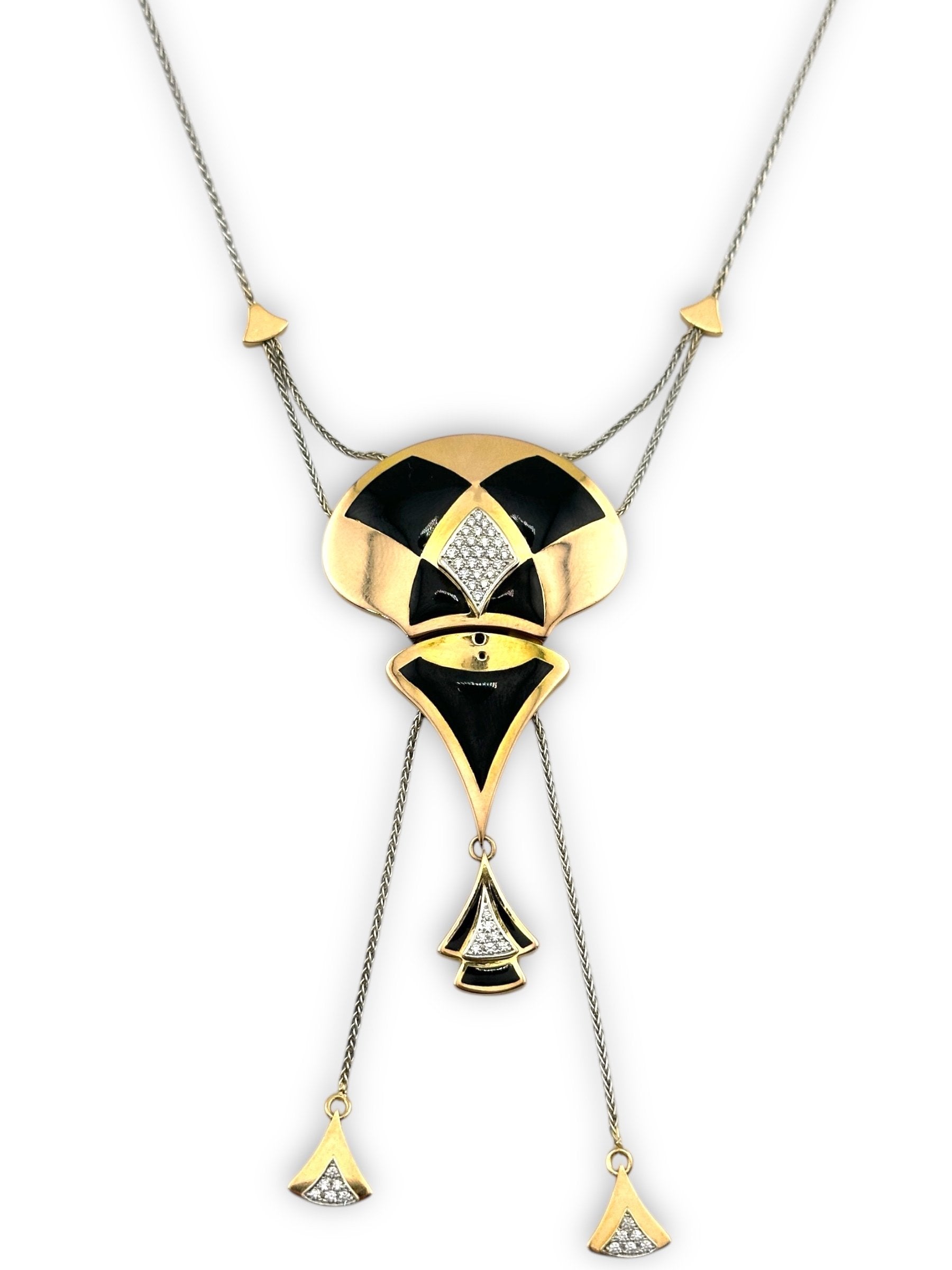 Cesare De Vecchi Italy 18K Gold and Diamond Necklace