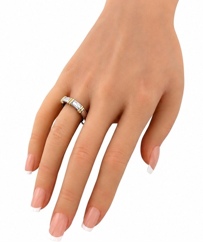 14K White and Yellow Gold Band Ring