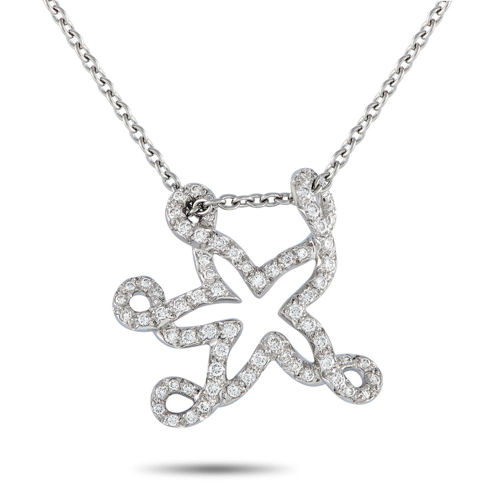 Dior18K White Gold 0.65ct Diamond Starfish Necklace – With its whimsical silhouette and captivating yet elegant sparkle, this