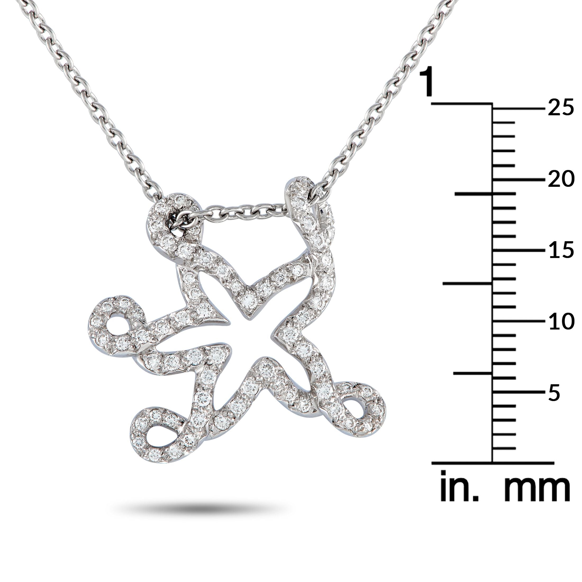 Dior18K White Gold 0.65ct Diamond Starfish Necklace