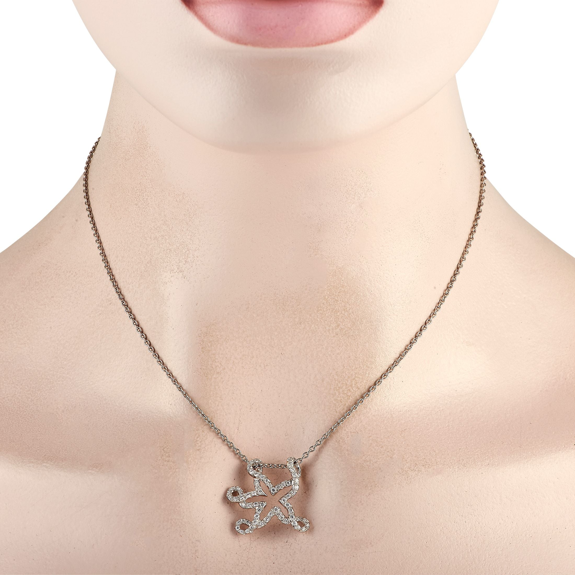 Dior18K White Gold 0.65ct Diamond Starfish Necklace
