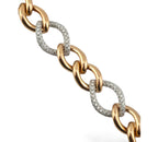 18K Yellow Gold, Rose Gold and 1.5ct Diamond Link Bracelet