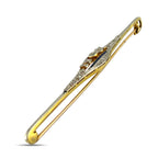 Faberge 18K Yellow and Rose Gold Art Deco Brooch with 0.75ct Diamonds and Sapphires