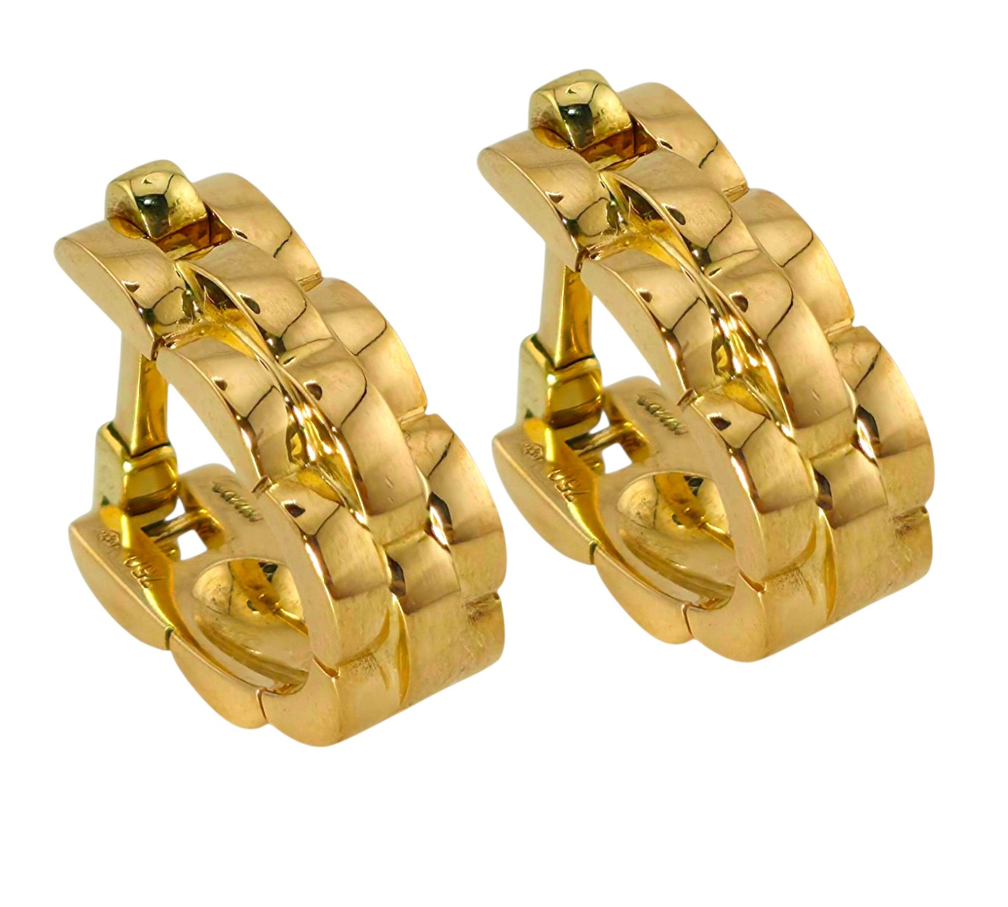 Cartier - Cufflinks - 18 kt. Yellow gold, Cartier Panthere 18k Yellow Gold Cufflinks