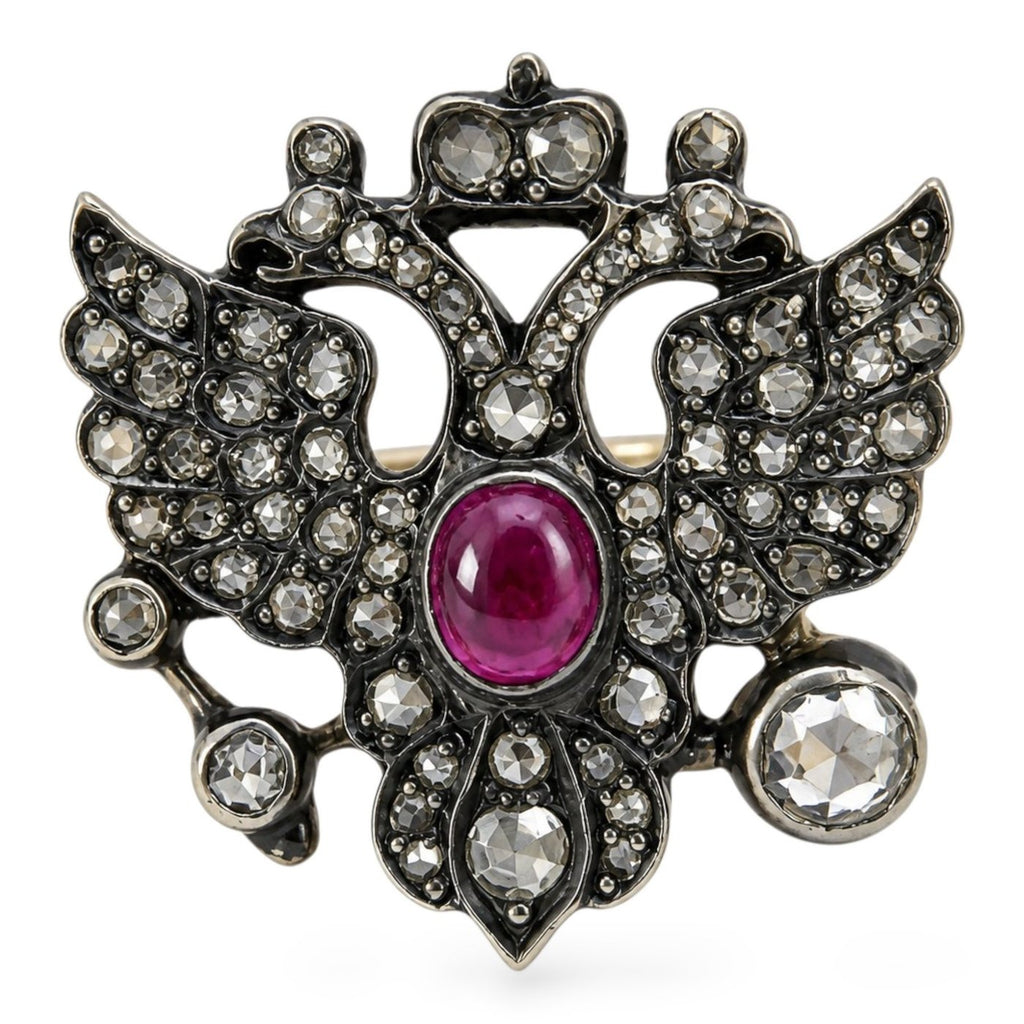 Imperial Russian Jeweled 56K Gold & Diamond Presentation Imperial Cufflinks