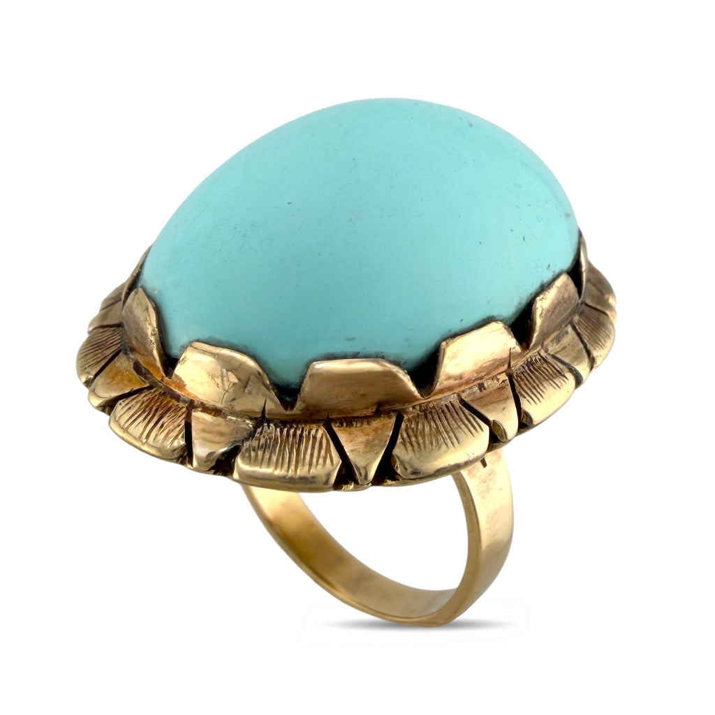 14K Rose Gold Turquoise Statement Ring